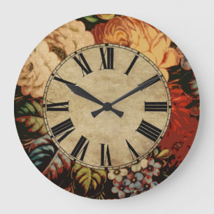 Vintage Floral Large Clock