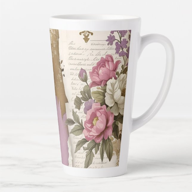 Vintage Floral - Latte Mug (Right)