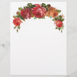 Vintage Floral Letterhead Stationery