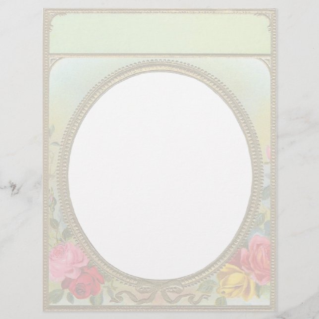 Vintage Floral Letterhead Stationery (Front)