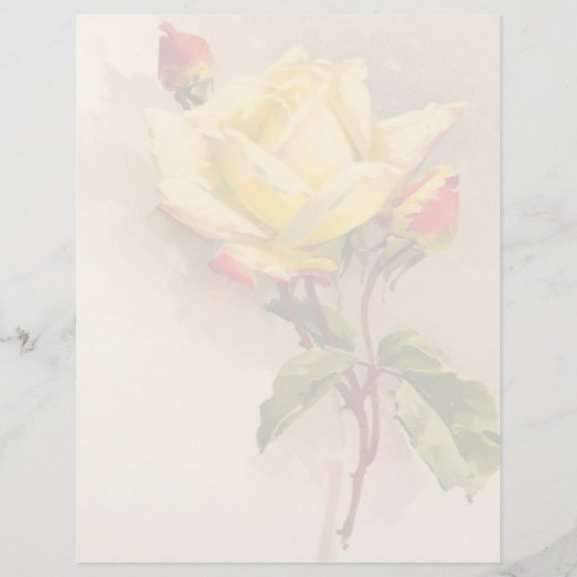 Vintage Floral Letterhead Stationery (Front)
