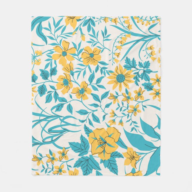 Vintage Floral: Liberty Motif Seamless Fleece Blanket (Front)