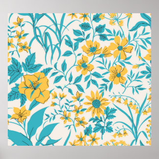 Vintage Floral: Liberty Motif Seamless Poster