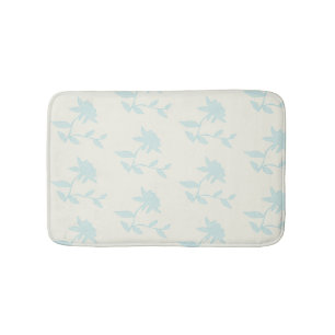 Vintage Floral   Light Blue Flowers Bath Mat