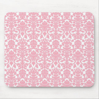 Vintage Floral Light Pink Damask Mousepad