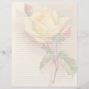 Vintage Floral Lined Letterhead Stationery