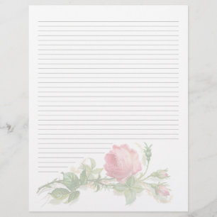 Vintage Floral Lined Letterhead Stationery
