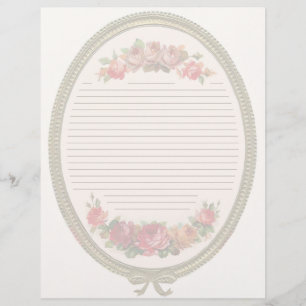 Vintage Floral Lined Letterhead Stationery