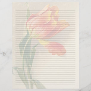 Vintage Floral Lined Letterhead Stationery