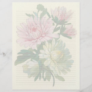 Vintage Floral Lined Letterhead Stationery