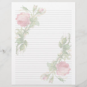 Vintage Floral Lined Letterhead Stationery