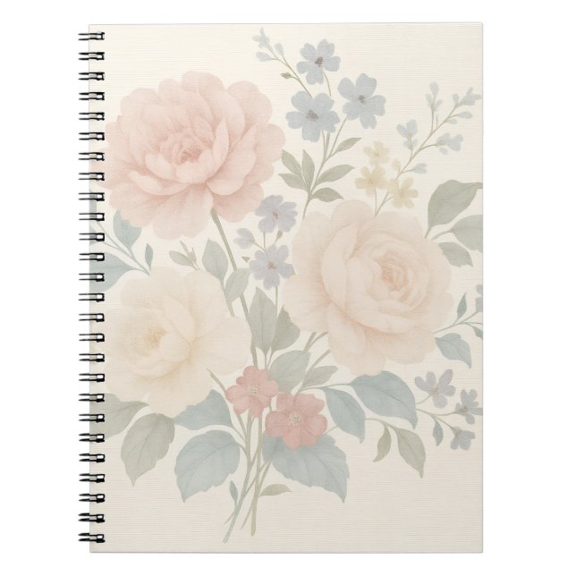 Vintage Floral Linen Notebook (Front)