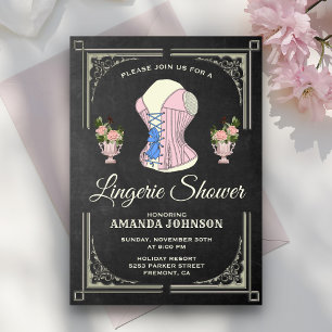 Vintage Floral Lingerie Bridal Shower Invitation