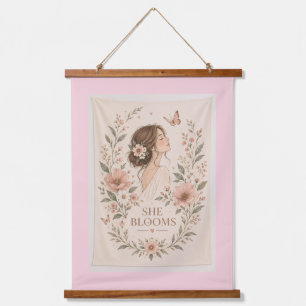 Vintage Floral Little Girl Wall Tapestry – Waterco