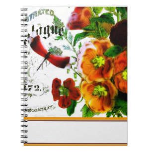 vintage floral logo notebook