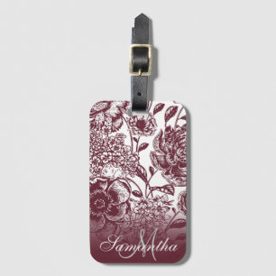 Vintage Floral Luggage Tag