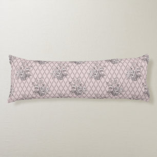 Vintage Floral Lumbar Pillow in Blush Pink