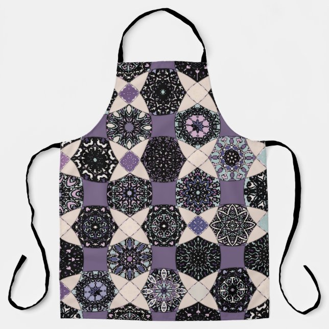 Vintage Floral Mandala: Colourful Seamless Apron (Front)