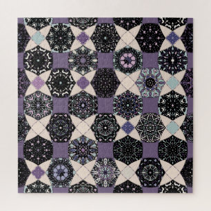 Vintage Floral Mandala: Colourful Seamless Jigsaw Puzzle