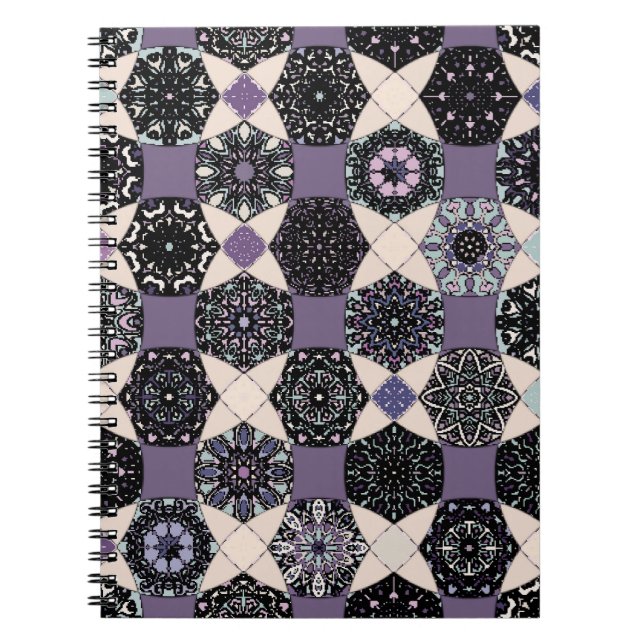 Vintage Floral Mandala: Colourful Seamless Notebook (Front)