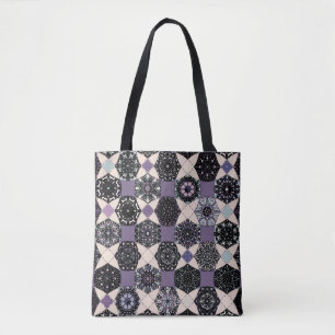 Vintage Floral Mandala: Colourful Seamless Tote Bag