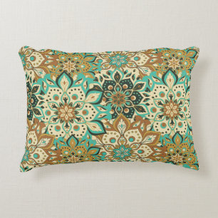 Vintage Floral Mandala Patterned  Decorative Cushion