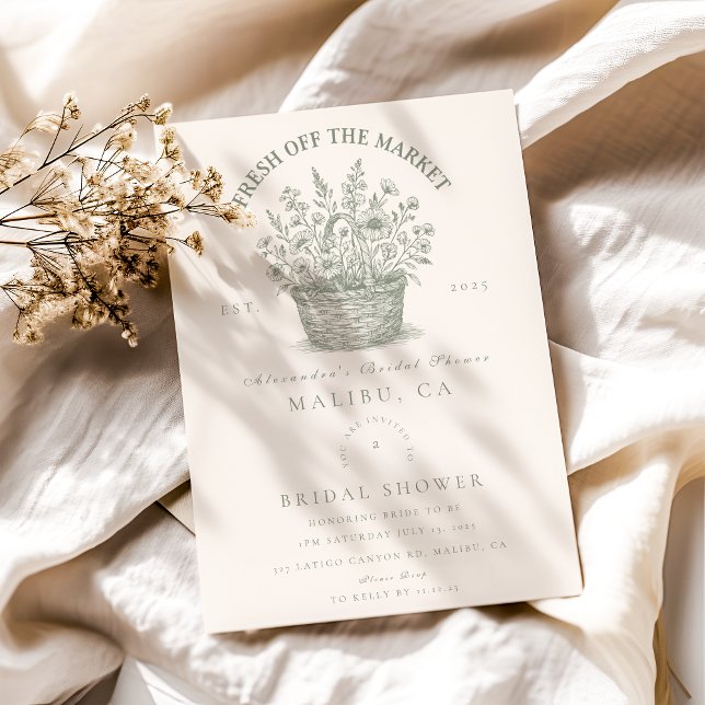 Vintage Floral Market Shower Invitation (Creator Uploaded)