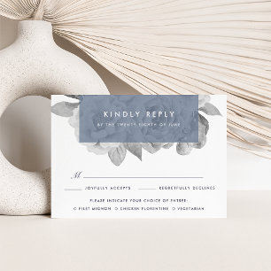 Vintage Floral Meal Choice RSVP Card Slate