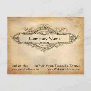 Vintage Floral Medallion Aged Paper Postcard