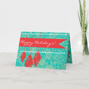 Vintage Floral Merry Christmas Card
