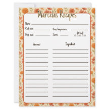 Vintage Floral Mexican Recipe Pages for Binder 