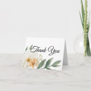 Vintage Floral Minimalistic Folded Thank You Cards