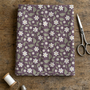 Vintage Floral Modern Cottage Sage & Plum Fabric