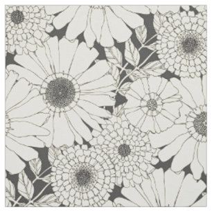 vintage floral mono fabric