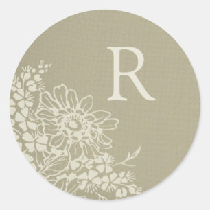 Vintage Floral Monogram Envelope Seal