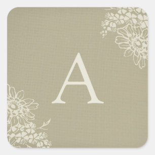 Vintage Floral Monogram Envelope Seal