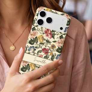 Vintage Floral Monogram Name