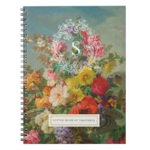 Vintage Floral Monogram Personalised Notebook