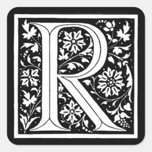 Vintage Floral Monogram ‘R’ – Sticker