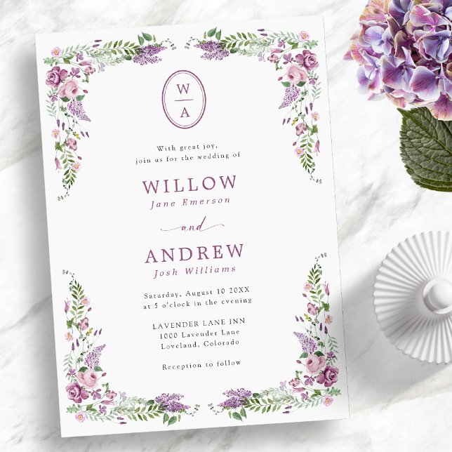 Vintage Floral Monogram Wedding Invitation (Vintage Floral Monogram Wedding Invitation
)