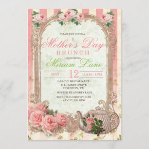 Vintage Floral Mother's Day Brunch Invitation
