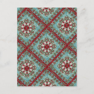 Vintage Floral Motif Postcard