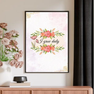 Vintage Floral Motivational Quote  Poster