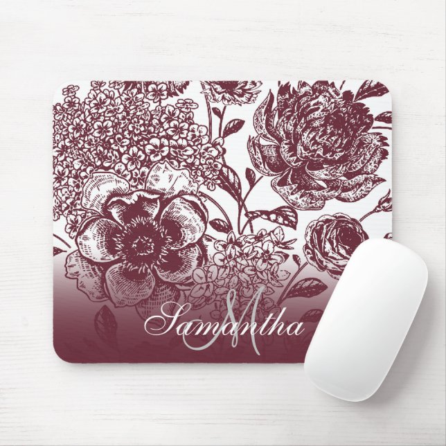 Vintage Floral Mouse Mat (With Mouse)