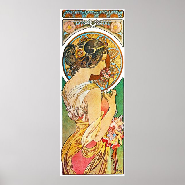 Vintage Floral Mucha Poster (Front)