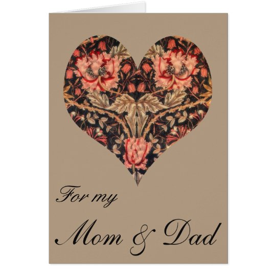 Vintage Floral Mum & Dad Valentine Card
