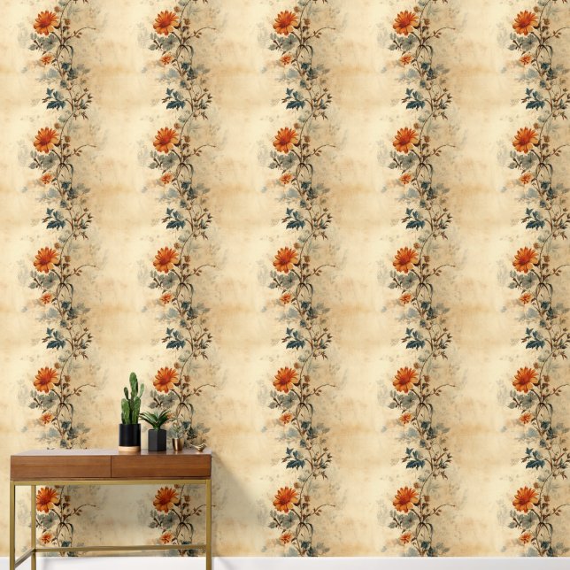 Vintage Floral Old Fashioned  Wallpaper (Hallway)