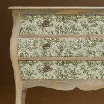 Vintage floral olive green toile de jouy  tissue paper<br><div class="desc">Elegant vintage olive green toile de jouy monogram tissue paper. Toile prints are an all time rage at the moment, this is an elegant and ornate vintage toile de jouy pattern featuring a beautiful romantic scene from the french countryside. This pattern style is currently trending for home decor, clothes, mobile...</div>