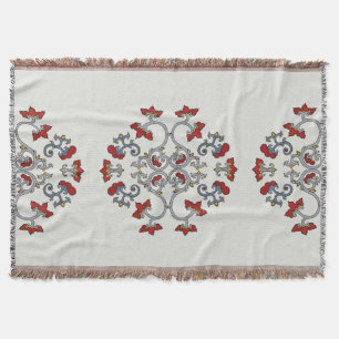 Vintage Floral Ornament Pattern Throw Blanket