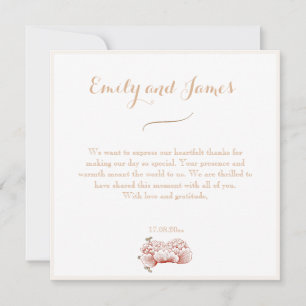 Vintage Floral Ornament Wedding Thank You Card